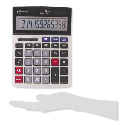 15975 Large Display Calculator, Dual Power, 12-digit Lcd Display