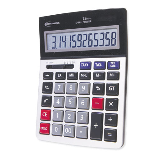 15975 Large Display Calculator, Dual Power, 12-digit Lcd Display