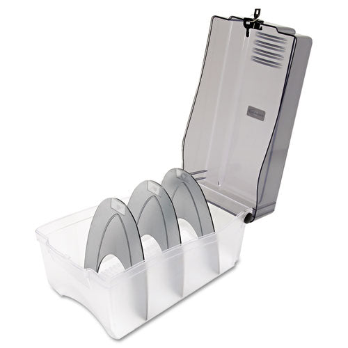 Cd-dvd Storage Case, Holds 150 Discs, Clear-smoke