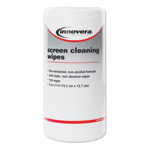 Antistatic Screen Cleaning Wipes In Pop-up Tub, 120-pack