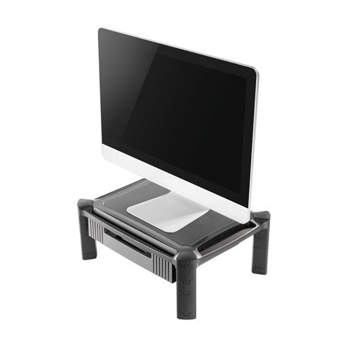Large Monitor Stand With Cable Management And Drawer, 18 3-8" X 13 5-8" X 5"