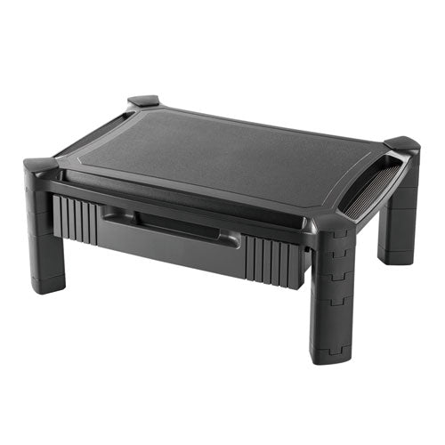 Large Monitor Stand With Cable Management And Drawer, 18 3-8" X 13 5-8" X 5"