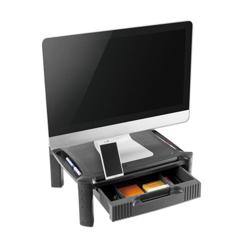 Large Monitor Stand With Cable Management And Drawer, 18 3-8" X 13 5-8" X 5"