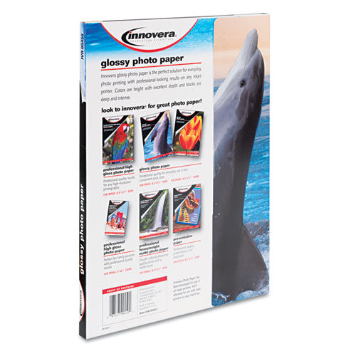 Glossy Photo Paper, 7 Mil, 8.5 X 11, Glossy White, 50-pack