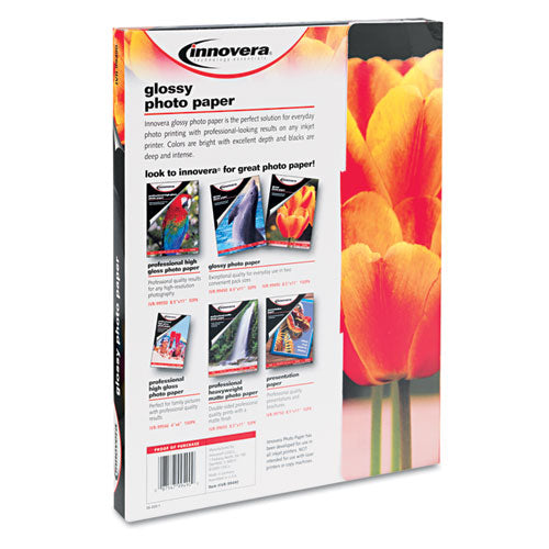 Glossy Photo Paper, 7 Mil, 8.5 X 11, Glossy White, 100-pack