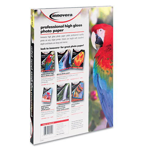 High-gloss Photo Paper, 10 Mil, 8.5 X 11, High-gloss White, 50-pack