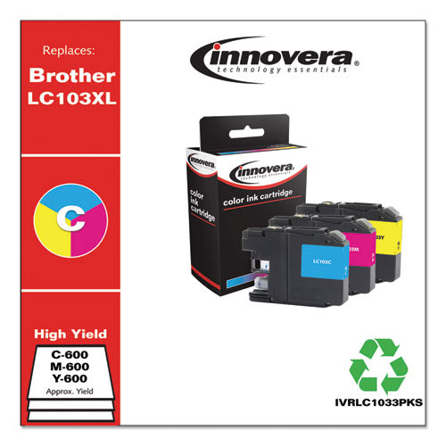 Compatible Cyan-magenta-yellow High-yield Ink, Replacement For Brother Lc1033pks, 600 Page-yield
