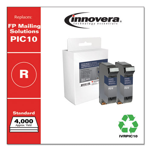 Compatible Red Postage Meter Ink, Replacement For Fp Mailing Solutions Pic10, 4,000 Page-yield, 2-pack