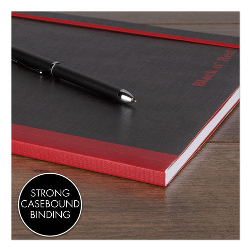 Flexible Casebound Notebooks, 1 Subject, Wide-legal Rule, Black-red Cover, 9.88 X 7, 72 Sheets