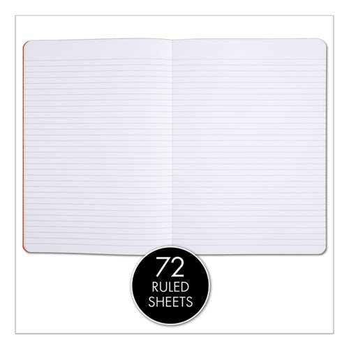 Flexible Casebound Notebooks, 1 Subject, Wide-legal Rule, Black-red Cover, 9.88 X 7, 72 Sheets