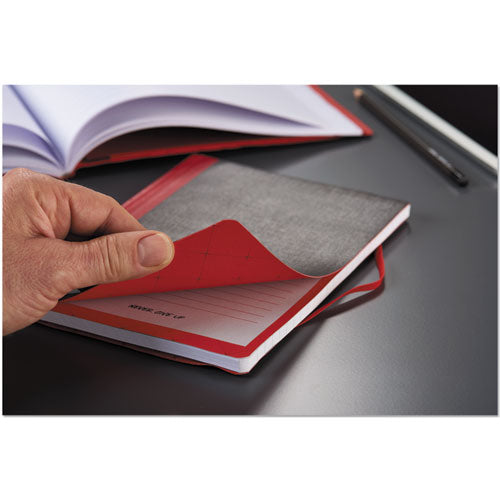 Flexible Casebound Notebooks, 1 Subject, Wide-legal Rule, Black-red Cover, 9.88 X 7, 72 Sheets