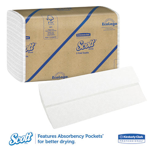 Essential C-fold Towels, Absorbency Pockets,10 1-8x13 3-20,white,200-pk,12 Pk-ct