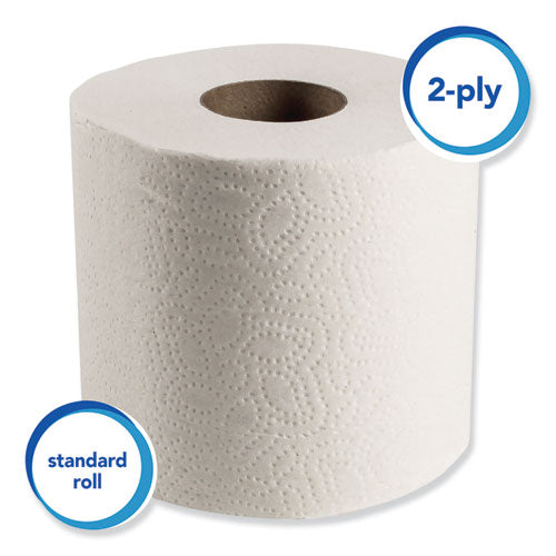 Essential Standard Roll Bathroom Tissue, Septic Safe, 2-ply, White, 550 Sheets-roll, 80-carton