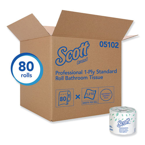 Essential Standard Roll Bathroom Tissue, Septic Safe, 1-ply, White, 1210 Sheets-roll, 80 Rolls-carton