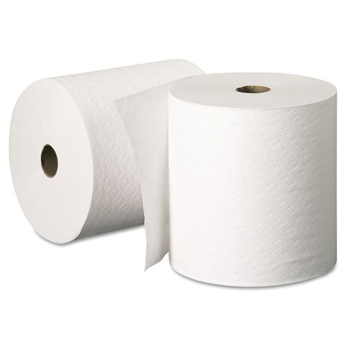 Essential Plus Hard Roll Towels, 1.5" Core, 8" X 600 Ft, White, 6 Rolls-carton