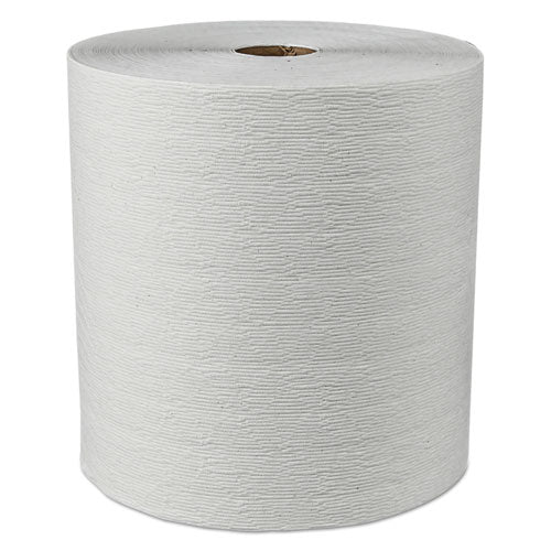 Essential Plus Hard Roll Towels, 1.5" Core, 8" X 600 Ft, White, 6 Rolls-carton