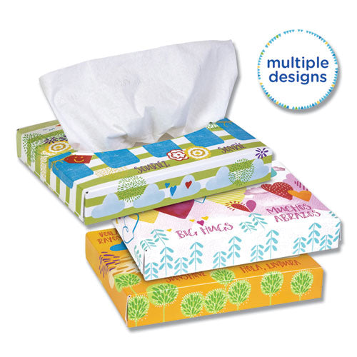 White Facial Tissue Junior Pack, 2-ply, 40 Sheets-box, 80 Boxes-carton