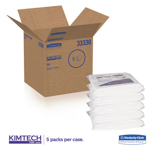 W4 Critical Task Wipers, Flat Double Bag, 12x12, White, 100-pack, 5 Packs-carton