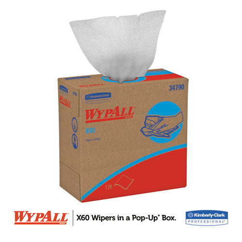 X60 Cloths, Pop-up Box, White, 9 1-8 X 16 7-8, 126-box, 10 Boxes-carton