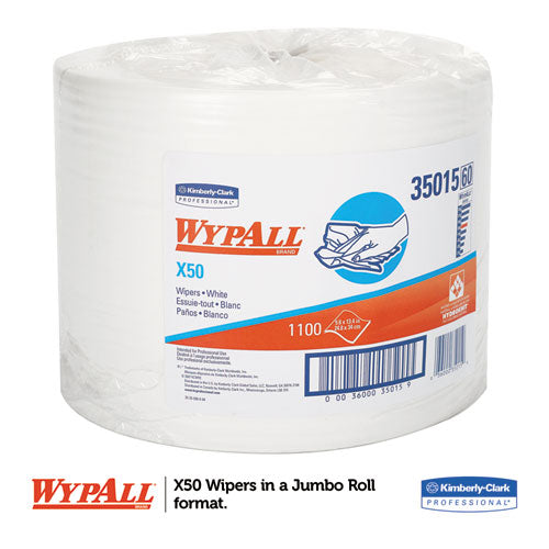 X50 Cloths, Jumbo Roll, 9 4-5 X 13 2-5, White, 1100-roll