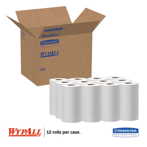 X60 Cloths, Small Roll, 9 4-5 X 13 2-5, White, 130-roll, 12 Rolls-carton