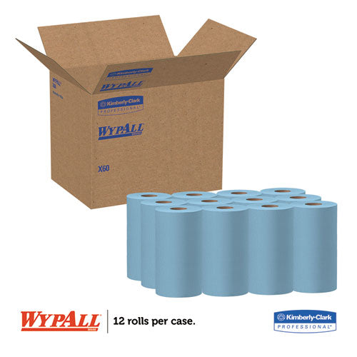 X60 Cloths, Small Roll, 9.8 X 13.4, Blue, 130-roll, 12 Rolls-carton