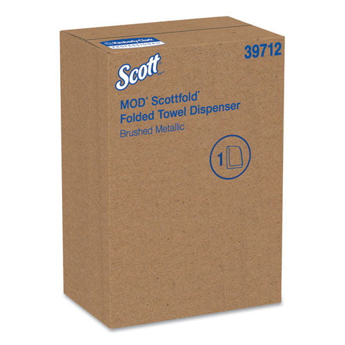 Mod* Scottfold* Towel Dispenser, Plastic, Brushed Metallic,10 3-5 X 5.48 X 18.79