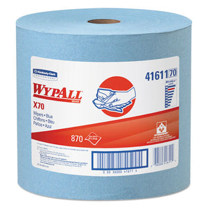 X70 Cloths, Jumbo Roll, 12 1-2 X 13 2-5, Blue, 870-roll