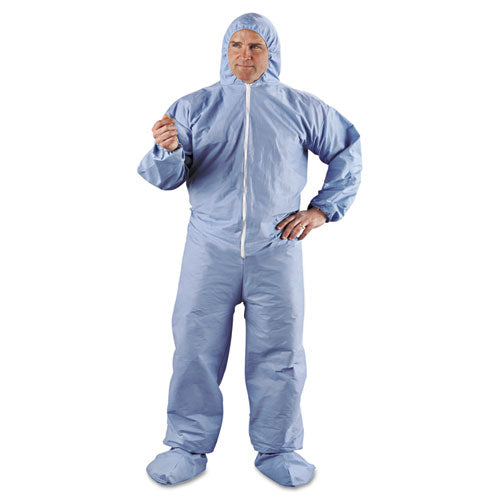 A65 Hood And Boot Flame-resistant Coveralls, Blue, 3x-large, 21-carton