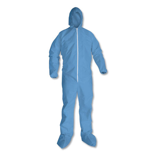 A65 Hood And Boot Flame-resistant Coveralls, Blue, 3x-large, 21-carton