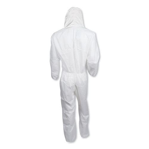 A30 Elastic-back And Cuff Hooded Coveralls, White, 4x-large, 25-carton
