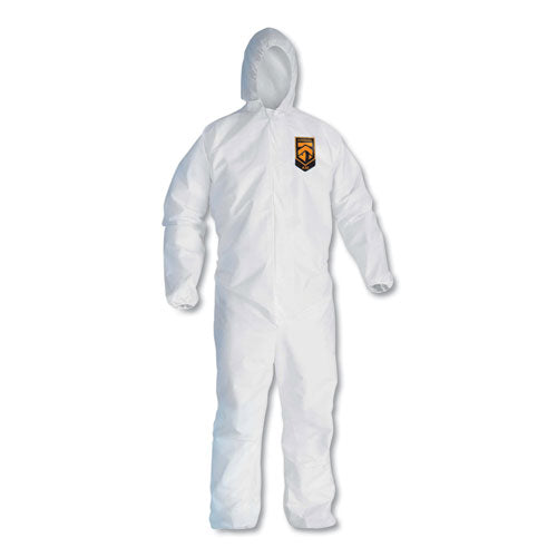 A30 Elastic-back And Cuff Hooded Coveralls, White, 4x-large, 25-carton