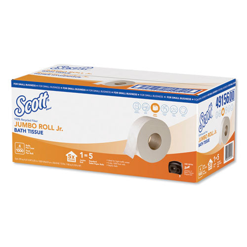 Essential 100% Recycled Fiber Jrt Bathroom Tissue, Septic Safe, 2-ply, White, 1000 Ft, 4 Rolls-carton