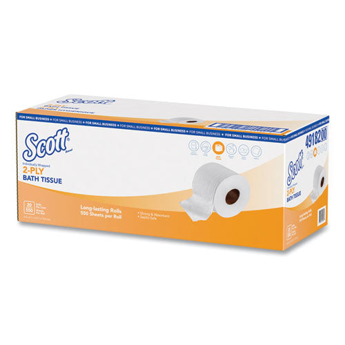 Essential Standard Roll Bathroom Tissue, Small Business, Septic Safe, 2-ply, White, 550 Sheets-roll, 20 Rolls-carton