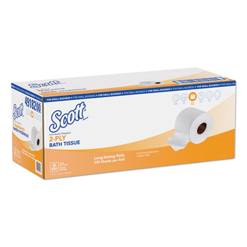 Essential Standard Roll Bathroom Tissue, Small Business, Septic Safe, 2-ply, White, 550 Sheets-roll, 20 Rolls-carton