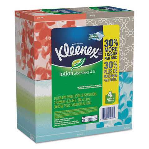 Lotion Facial Tissue, 2-ply, White, 65 Sheets-box, 4 Boxes-pack, 8 Packs-carton