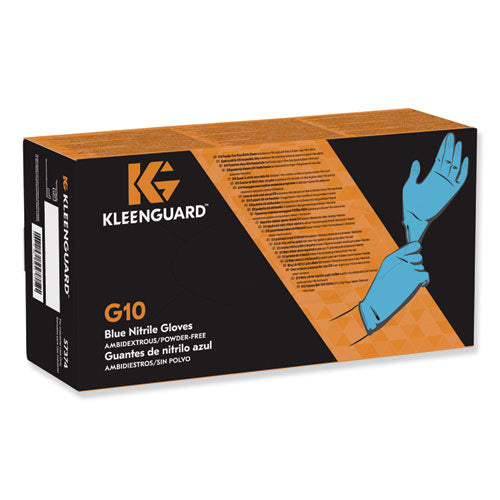G10 Blue Nitrile Gloves, Powder-free, Blue, 242 Mm Length, Medium, 100-box