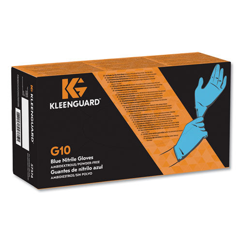 G10 Blue Nitrile Gloves, Powder-free, Blue, 242 Mm Length, X-large, 90-box