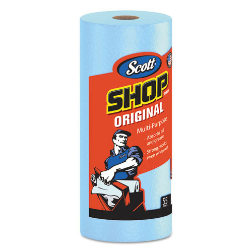 Shop Towels, Standard Roll, 10.4 X 11, Blue, 55-roll, 30 Rolls-carton