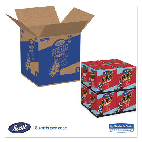 Shop Towels, Pop-up Box, Blue, 10 X 12, 200-box, 8 Boxes-carton