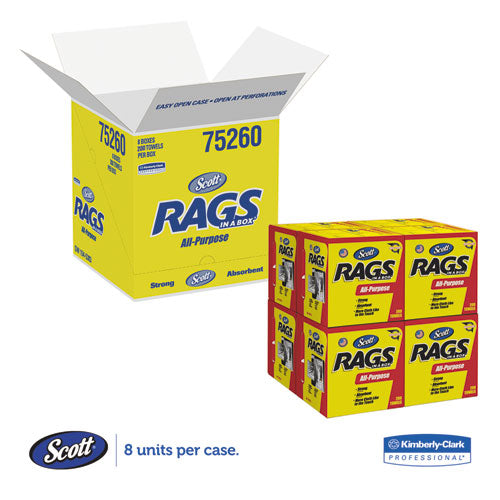 Rags In A Box, Pop-up Box, 10 X 12, White, 200-box, 8 Boxes Per Carton