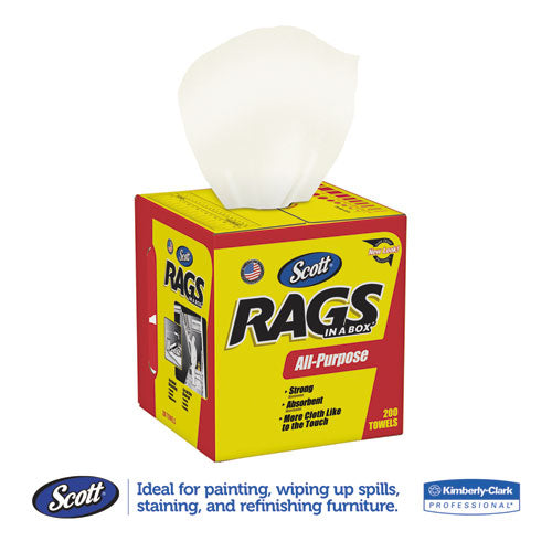 Rags In A Box, Pop-up Box, 10 X 12, White, 200-box, 8 Boxes Per Carton