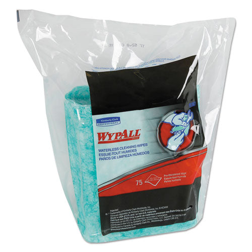 Waterless Cleaning Wipes Refill Bags, 12 X 9, 75-pack