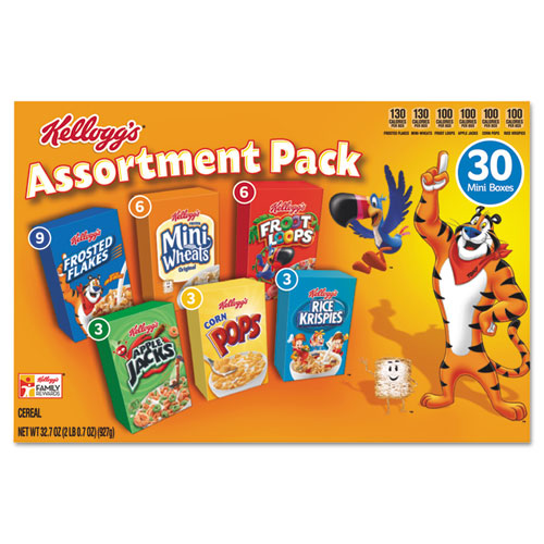 Breakfast Cereal Mini Boxes, Assorted, 2.39 Oz Box, 30-carton