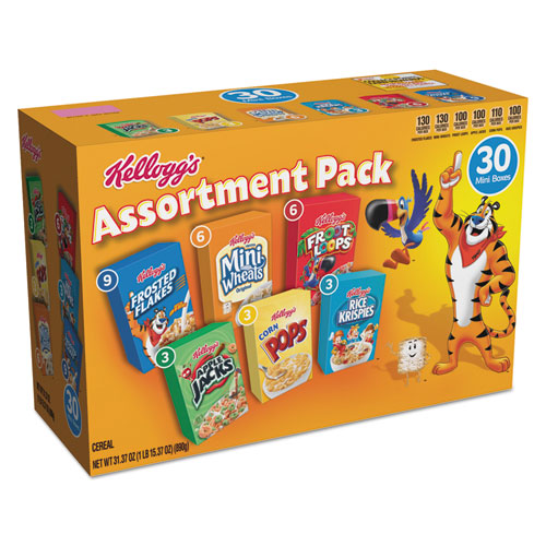 Breakfast Cereal Mini Boxes, Assorted, 2.39 Oz Box, 30-carton