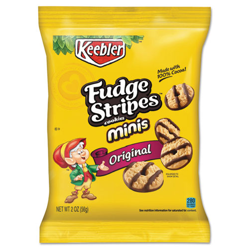 Mini Cookies, Fudge Stripes, 2 Oz Snack Pack, 8-box