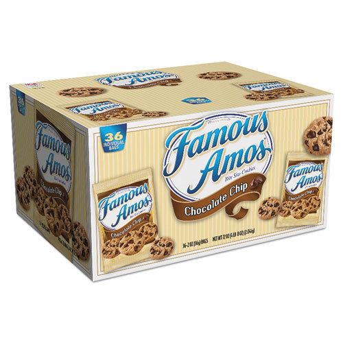 Famous Amos Cookies, Chocolate Chip, 2 Oz Snack Pack, 8-box