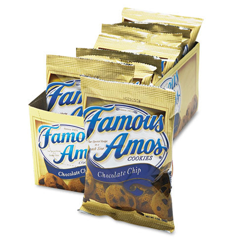 Famous Amos Cookies, Chocolate Chip, 2 Oz Snack Pack, 8-box