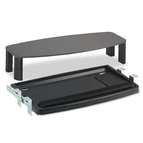 Over-under Keyboard Drawer With Smartfit System, 14.5w X 23d, Black