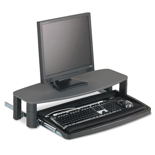 Over-under Keyboard Drawer With Smartfit System, 14.5w X 23d, Black